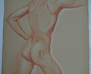 Nico Schrier - 2 Tekeningen, “Naakte man” – ca. 1950 kopen? Bied vanaf 1!