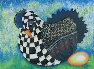 Niet of onleesbaar gesigneerd - Olieverf op doek, The hen and the egg - Ingelijst kopen? Bied vanaf 1!