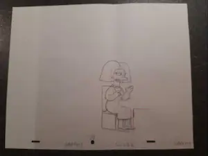 Matt Groening - originele productietekening The Simpsons, Selma Bouvier ingelijst kopen? Bied vanaf 70!