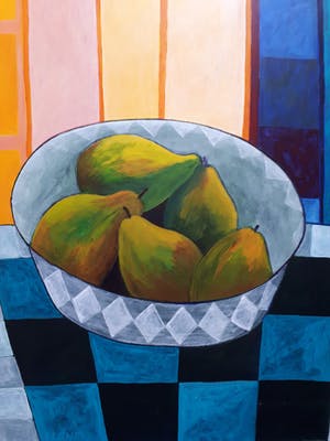 Fenneke van der Elst - Schaal met peren - groot - unicum kopen? Bied vanaf 110!