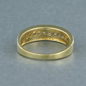 14k bicolor ring met briljant geslepen diamant 0.33 ct - ringmaat 16,5 (52) kopen? Bied vanaf 1!