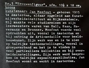 Jan Meefout - Bronzen sculptuur: Vrouwenfiguur kopen? Bied vanaf 1495!
