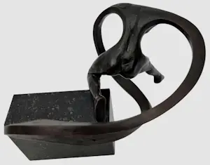 Frans van Straaten - Bronzen sculptuur: naakte dame op marmeren voet kopen? Bied vanaf 450!