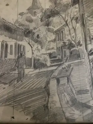 George Tielens - prachtige potloodtekening met op de achterkant bevestiging echtheid kopen? Bied vanaf 1!