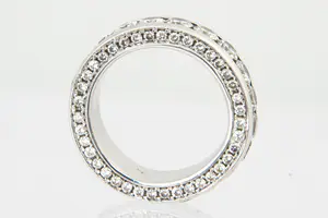 85 -Exclusieve 14 krt witgoud & diamant "dubbele" alliance ring - 3ct briljant!! kopen? Bied vanaf 1470!