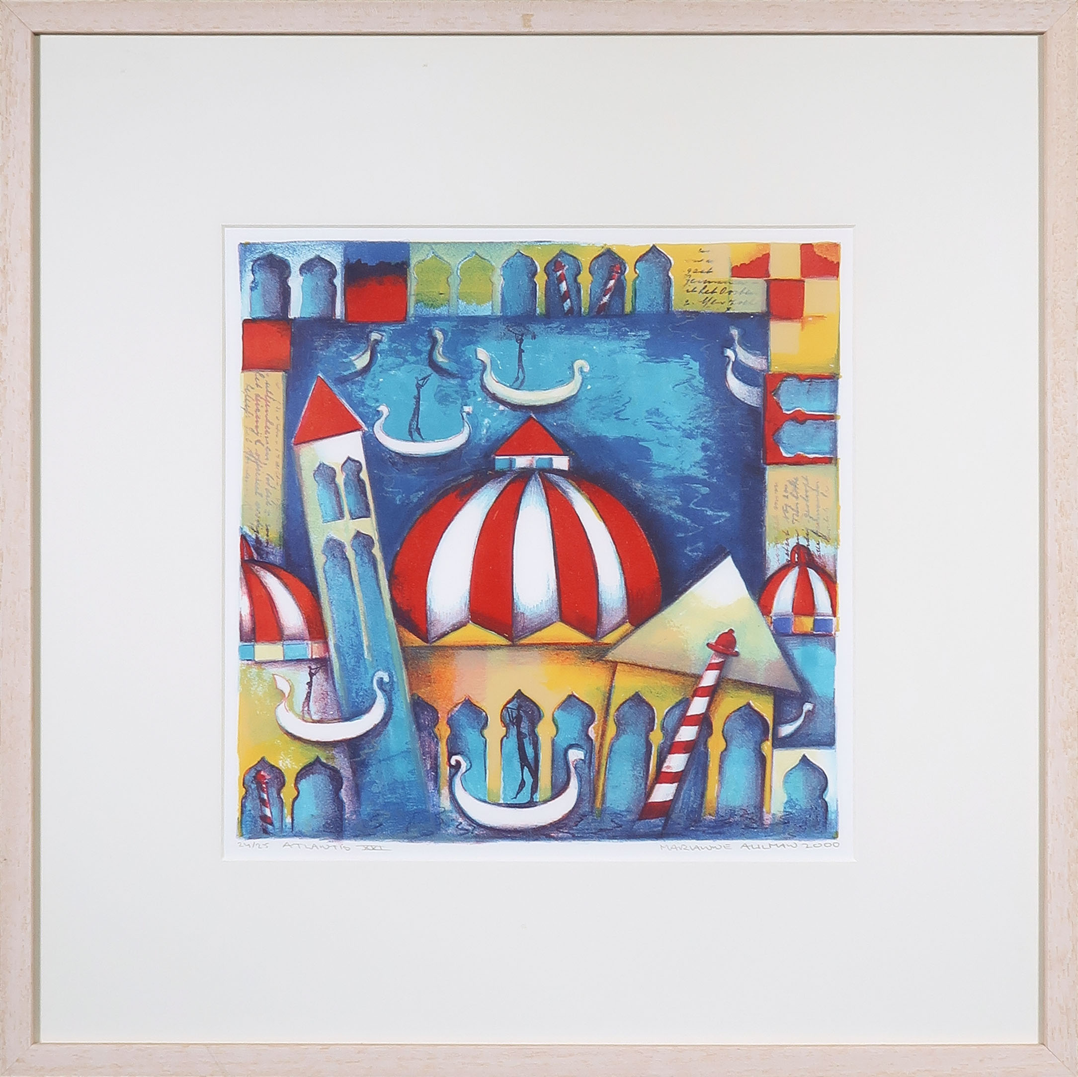 Marianne Aulman - Zeefdruk, Atlantis XXI - Ingelijst kopen? Bied vanaf 1!