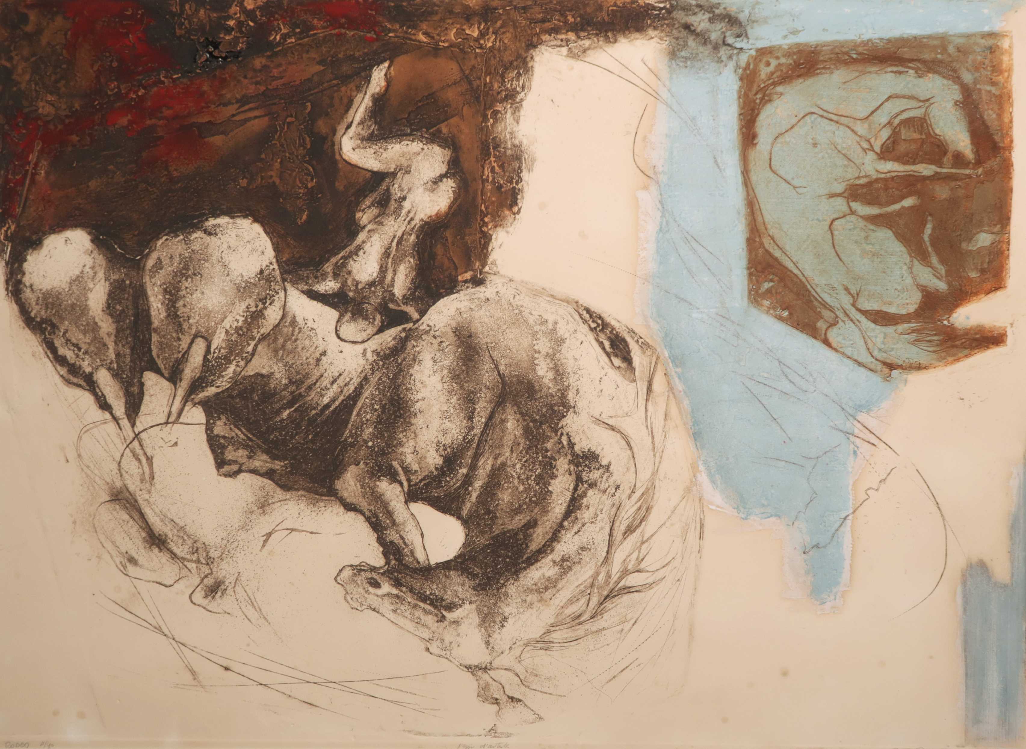 Ru van Rossem - Reliëfets en aquatint, Rodeo kopen? Bied vanaf 1!