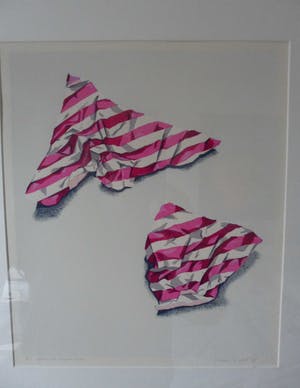 Loes Huis in 't Veld - Hand gesigneerde zeefdruk ' Gescheurd papier ros ' kopen? Bied vanaf 35!