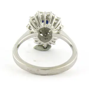 18k wit gouden ring met saffier en briljant geslepen diamant tot. 0.90ct kopen? Bied vanaf 810!