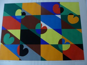 Jan van Tuinen - titel. 'Kleurige Friese vlag". kopen? Bied vanaf 25!