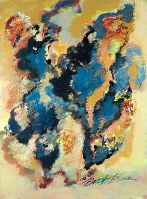 Bert Braam - Acryl op doek, Zonder titel verkocht voor € 1!