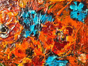 Jean-Jacques Marie - Bouquet rouge. Peinture en épaisseur kopen? Bied vanaf 250!