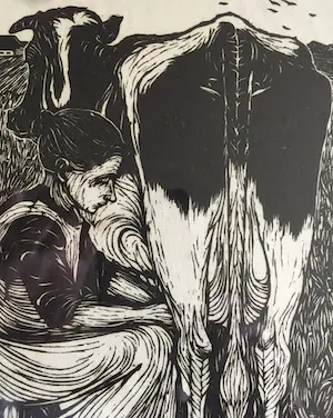 Jan Mankes - Houtsnede Koemelkster kopen? Bied vanaf 120!