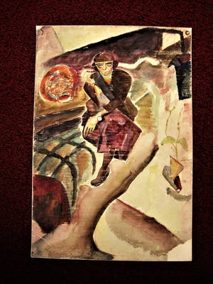 Niet of onleesbaar gesigneerd - Interessant Kubistisch ca. 1930 aquarel "portret A.C. (carel) Willink" gesigneer kopen? Bied vanaf 1!