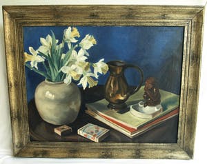 Andre van der Vossen - Olieverf op doek – Ingelijst stilleven - vroeg werk uit 1933 kopen? Bied vanaf 450!