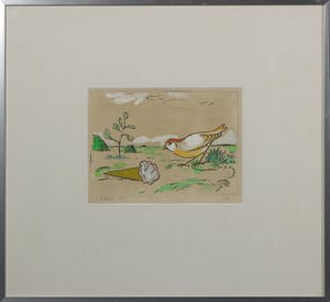 Pieter Holstein - Ets (handgekleurd), IJsvogel - Ingelijst kopen? Bied vanaf 80!