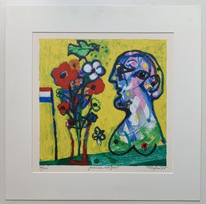 Hans Truijen - kleurenzeefdruk | 'Bloemen voor Gea' | 1995 kopen? Bied vanaf 80!