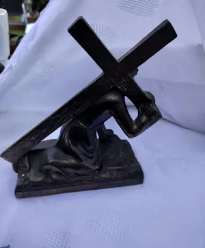 Brons (Onbekend) - Jesus met kruis kopen? Bied vanaf 10!