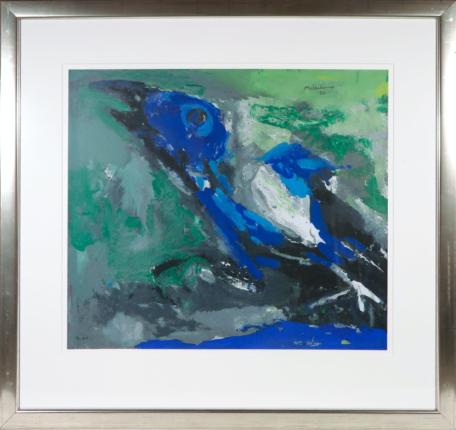 Nico Molenkamp - Zeefdruk, Vlucht - Ingelijst verkocht voor € 50!