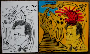 Corneille - Gemengde techniek en houtskool: Gustav Mahler, 1993 + handges.teksten + foto's kopen? Bied vanaf 1000!