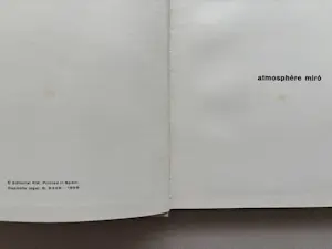 Joan Miro - "Atmosphère Miró" - 1959 - 1e Druk - Hardcover - Goed - Zeldzaam + 4 ander items kaufen? Bieten Sie von 70!