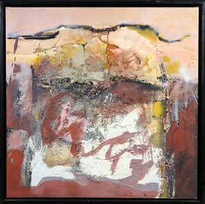 Frans Nicolai - Gemengde techniek op doek, Provence roze rood - Ingelijst verkocht voor € 1!