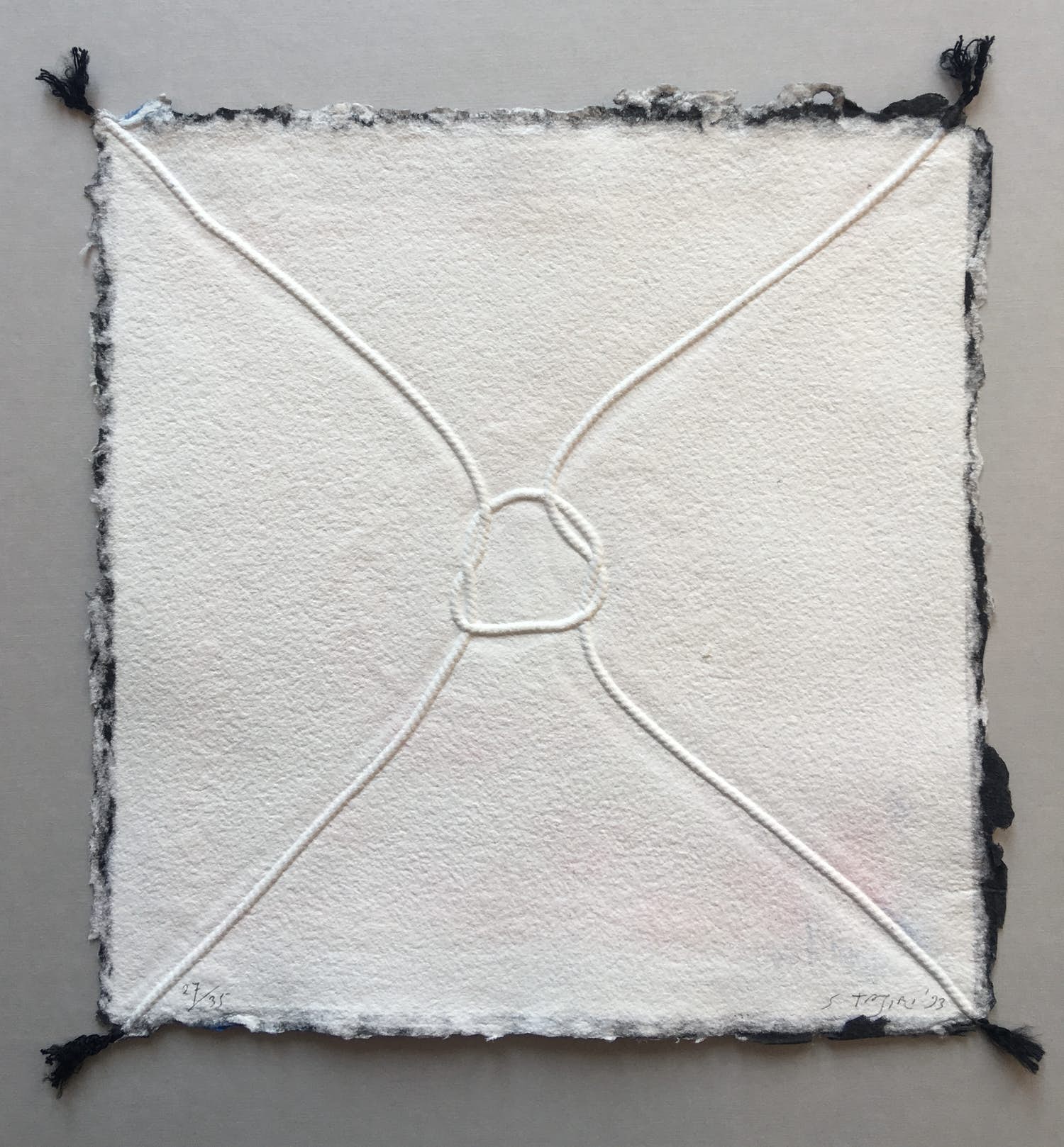 Shinkichi Tajiri - aquagravure ’Knoop’ - minimalistisch en kleurrijk - 1993- oplage 35 kopen? Bied vanaf 375!