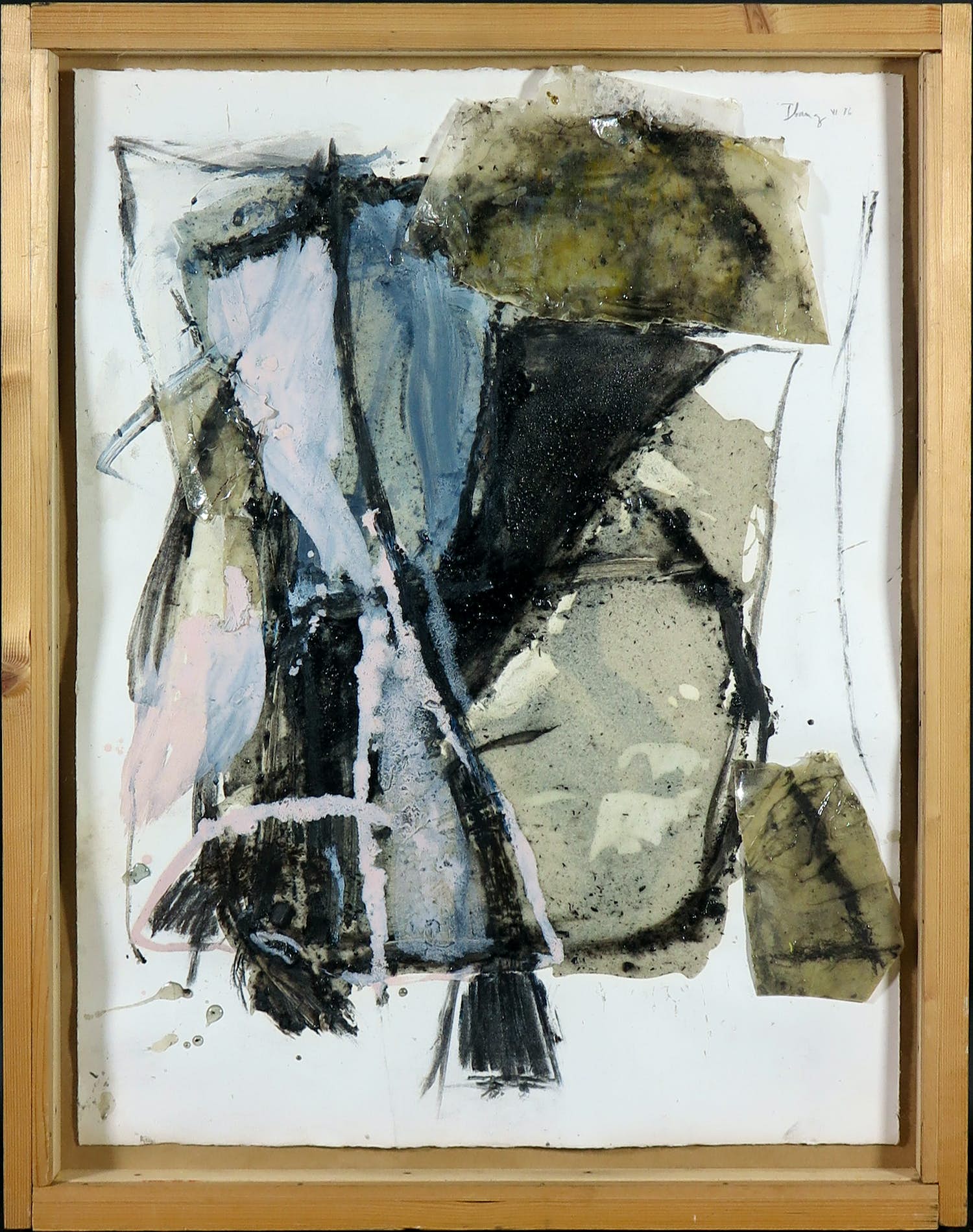 Guy Ibanez - Gemengde techniek op papier, Zonder titel - Ingelijst verkocht voor € 100!