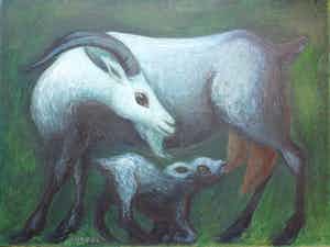 Kees Andrea - Geit met jong verkocht voor € 375!