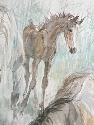 Piet Klaasse - Paarden, proefdruk offsetlitho, 2-zijdig bedrukt, gesigneerd in druk kopen? Bied vanaf 50!