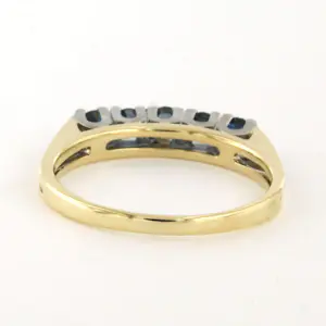 14k bicolour gouden ring bezet met saffier - ringmaat 18.75 (59) kopen? Bied vanaf 370!