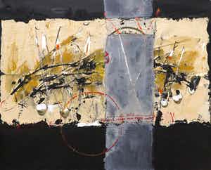 Antonio Poioumen - Gemengde techniek op doek, Zonder titel verkocht voor € 100!