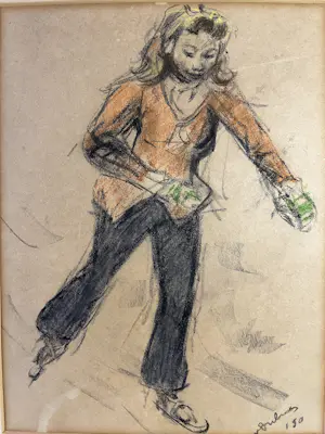 Erasmus Bernhard van Dulmen Krumpelman - Meisje op de schaats in Groningen - Groninger Ploeg kopen? Bied vanaf 350!