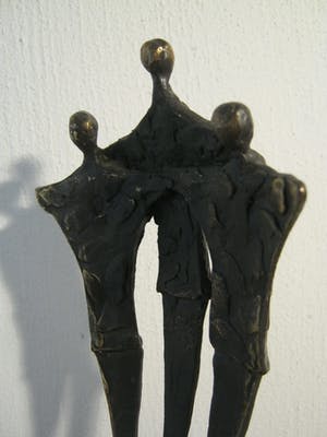 Brons (Onbekend) - Sculptuur - "Schouder aan Schouder" - gesigneerd kopen? Bied vanaf 60!