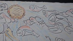 Reinhoud D'Haese - tekening, gedateerd en ingelijst. CoBrA kunstenaar kopen? Bied vanaf 330!