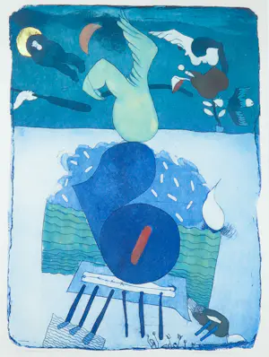 Michel van Overbeeke - Ets en aquatint met bladgoud, Balance - Ingelijst kopen? Bied vanaf 80!