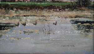 Jan Herman Coster - olieverf op doek - boerderij aan het water kopen? Bied vanaf 140!