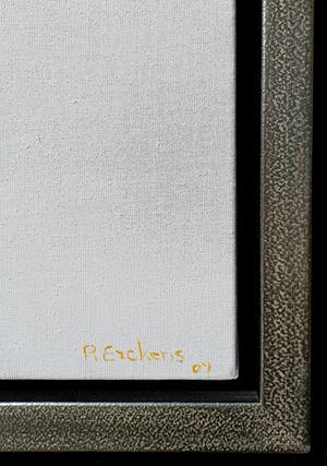 Ria Erckens - Abstracte compositie, acrylverf op doek (zeer groot, mooi ingelijst) kopen? Bied vanaf 350!
