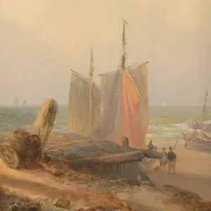 Andreas Schelfhout - Fisherfolk Conversing In The Dunes kopen? Bied vanaf 3600!