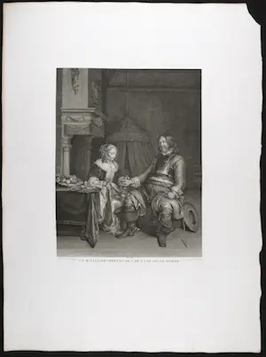 Pierre Audouin - Lot van twee kopergravures, Twee scènes met militairen kopen? Bied vanaf 1!