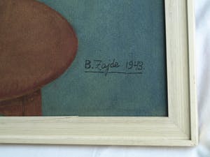 Niet of onleesbaar gesigneerd - Ingelijste gouache , “Bloemen in Vaas” - 1943 kopen? Bied vanaf 1!