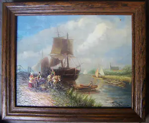 Johannes Wouterus van Trirum - Oud Hollands Tafereeel kopen? Bied vanaf 50!