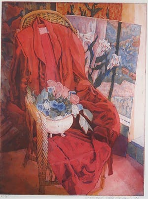 Marcel Schellekens - Kleurenets, De rode kamerjas - Ingelijst kopen? Bied vanaf 35!