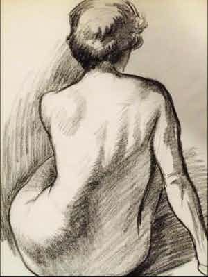 Klaas Pijlman - Naakt. Zittende dame. verkocht voor € 39!