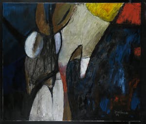 Jos Schimmer - Olieverf op doek, Z.T. (Abstracte compositie) (Groot) kopen? Bied vanaf 1!