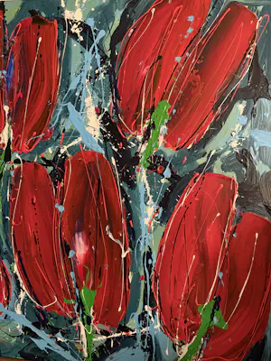 Ad van Hassel - Origineel schilderij op canvas – Tulpenmotief kopen? Bied vanaf 295!