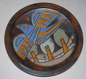 Henk Potters - Keramisch bord+Tegel+Gesign. boekwerk: 'Henk Potters, Kunstschilder en Keramist' kopen? Bied vanaf 40!