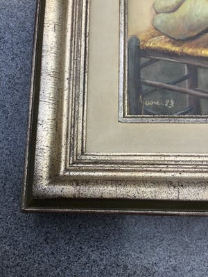 Niet of onleesbaar gesigneerd - Klompen op gematte stoel en netelse doek. kopen? Bied vanaf 1!