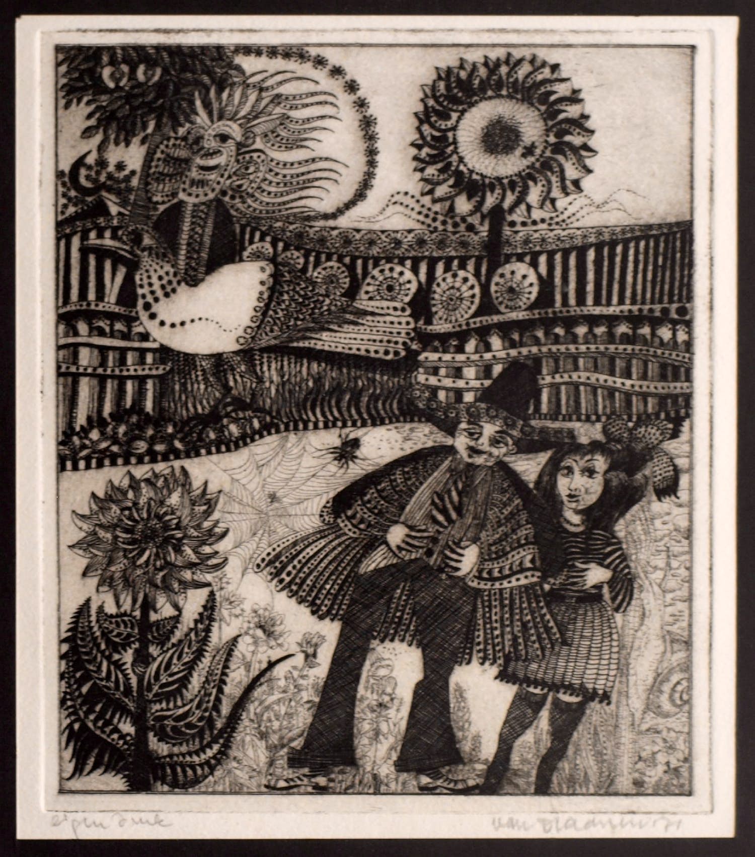 Hans van Draanen - Ets , Zonder titel - 1971 verkocht voor € 1!