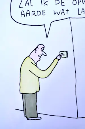 Kamagurka - Opwarming - Originele cartoon - Gesigneerd - 21x29 cm - Ingelijst kaufen? Bieten Sie von 390!